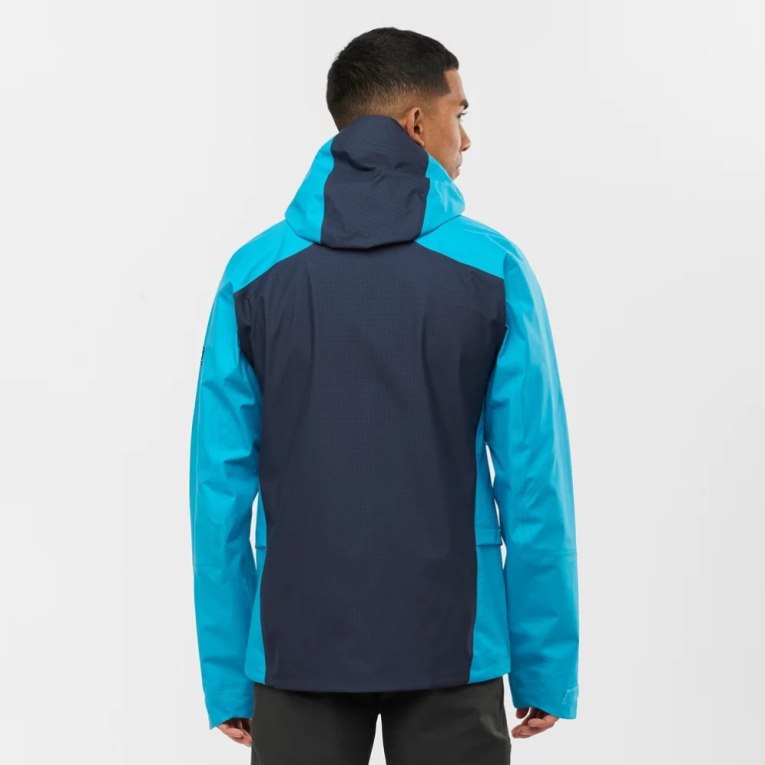 Salomon Outpeak GTX 3L Waterproof Men's Shell Jackets Turquoise | CA 40M52